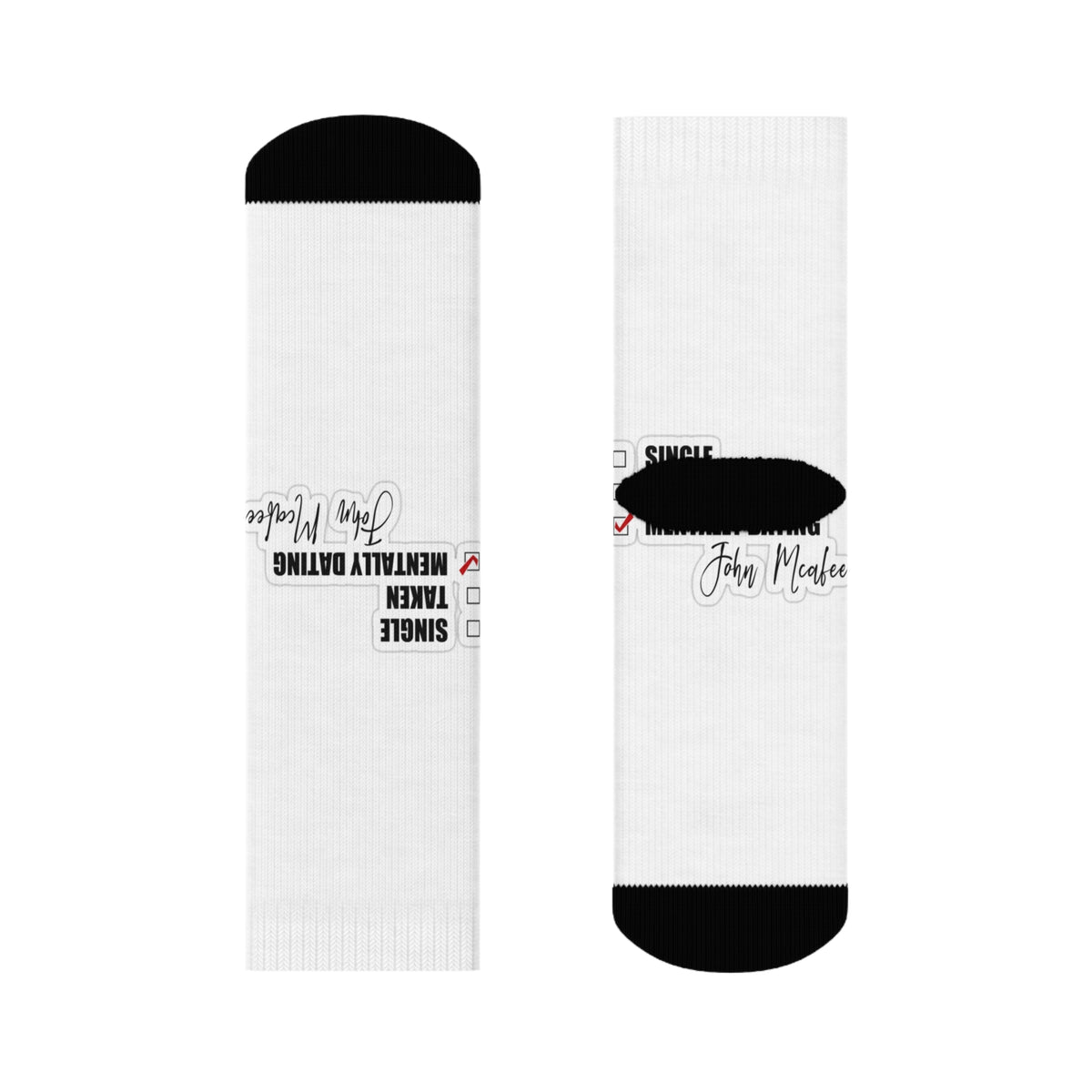 John McAfee | Mentally Dating All-Over Print Socks