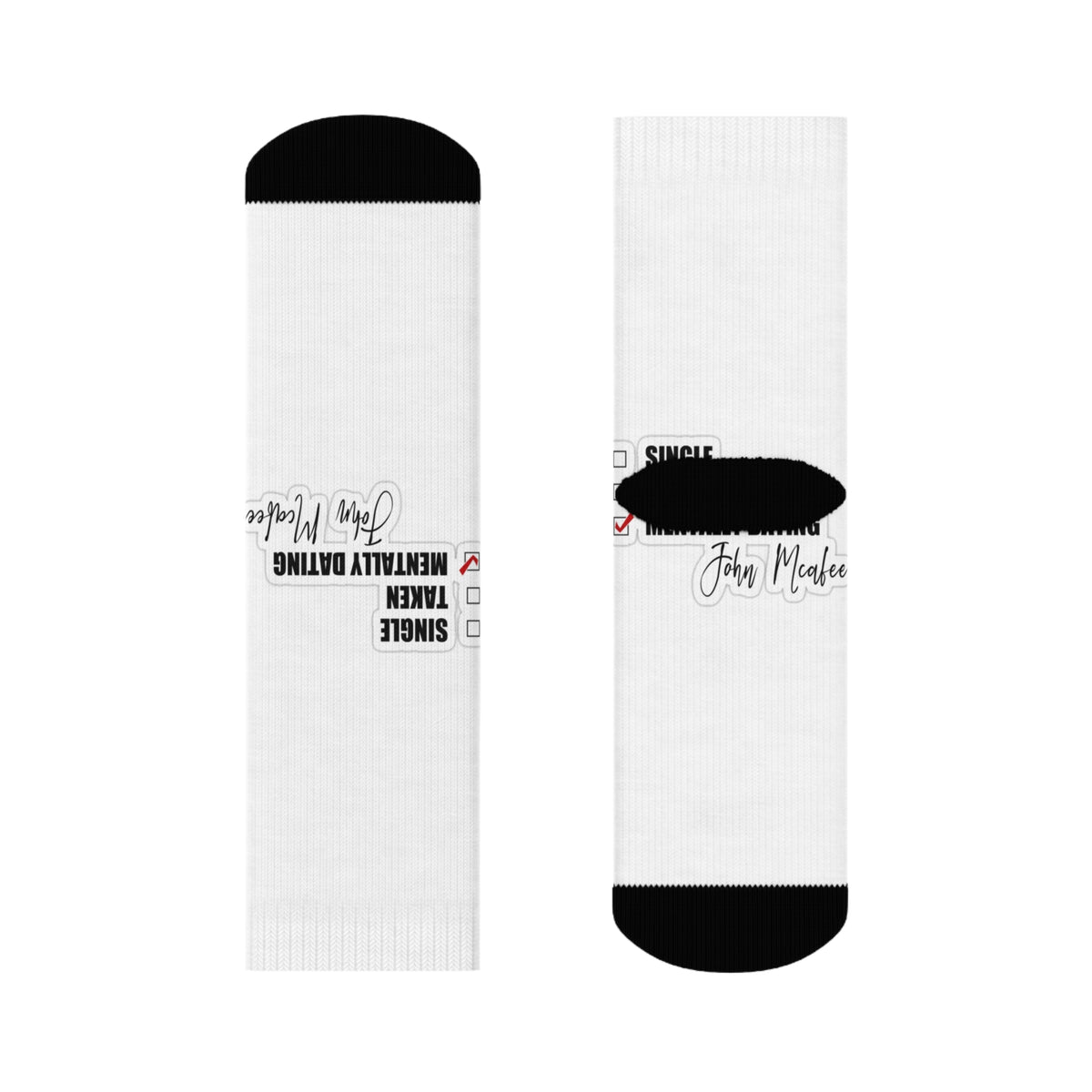 John McAfee | Mentally Dating All-Over Print Socks