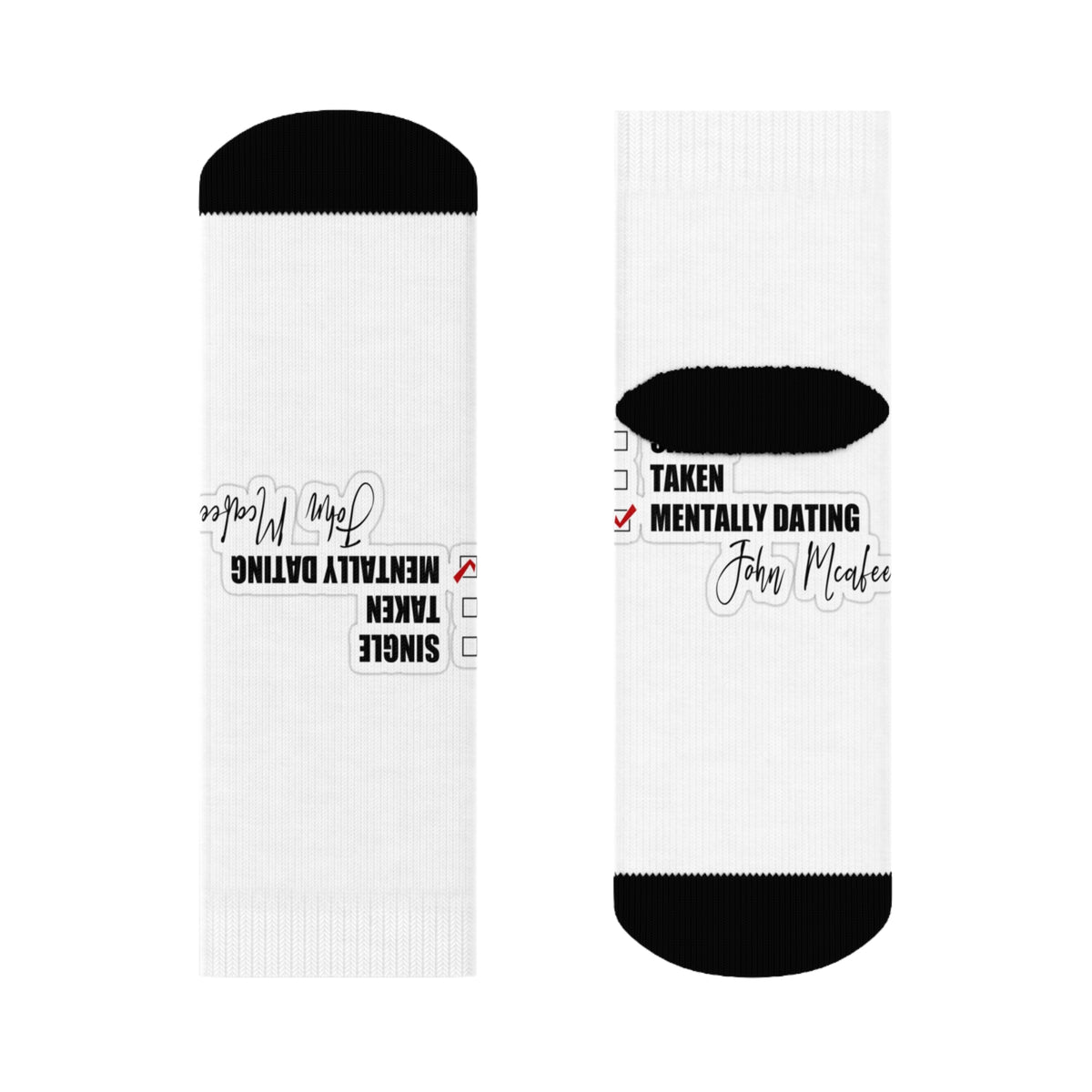 John McAfee | Mentally Dating All-Over Print Socks